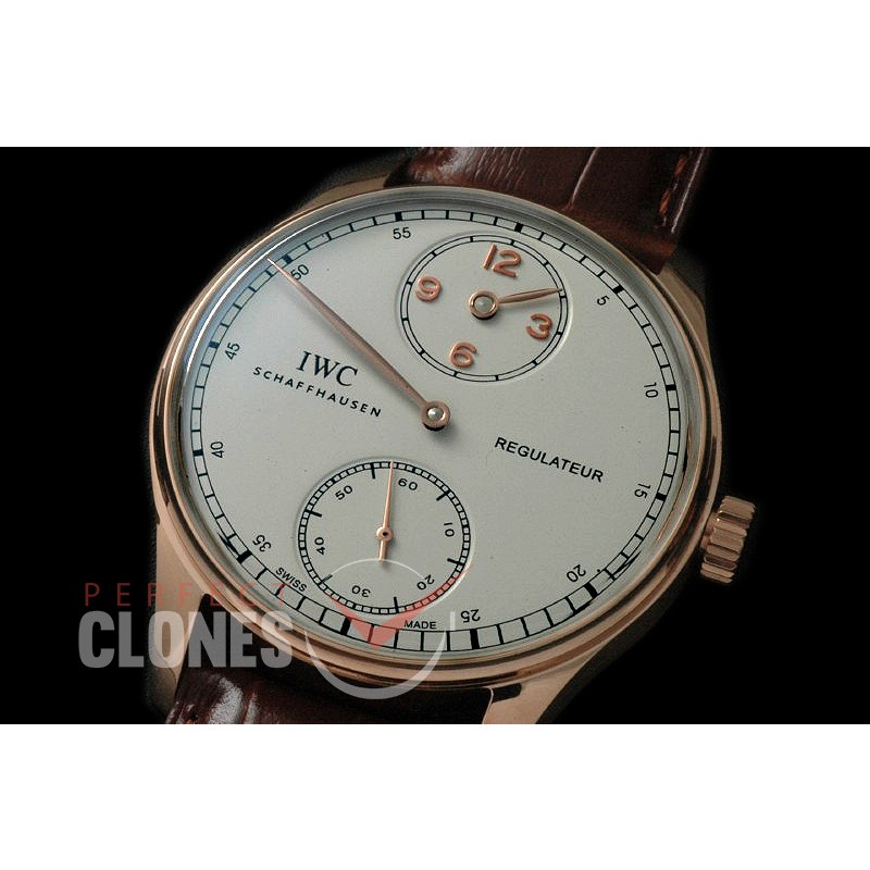 0 IWPR00111 Portugese Regulateur IW5444 RG/LE White A-6498 Modified Calibre Bridges 