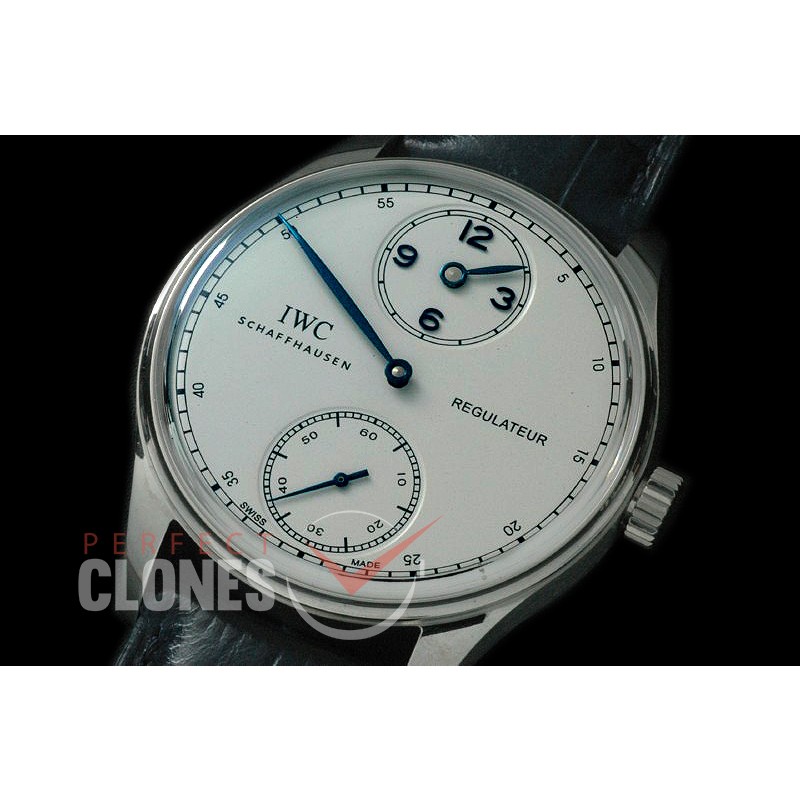 0 IWPR00103 Portugese Regulateur IW5444 SS/LE White/Blue A-6498 Modified Calibre Bridges