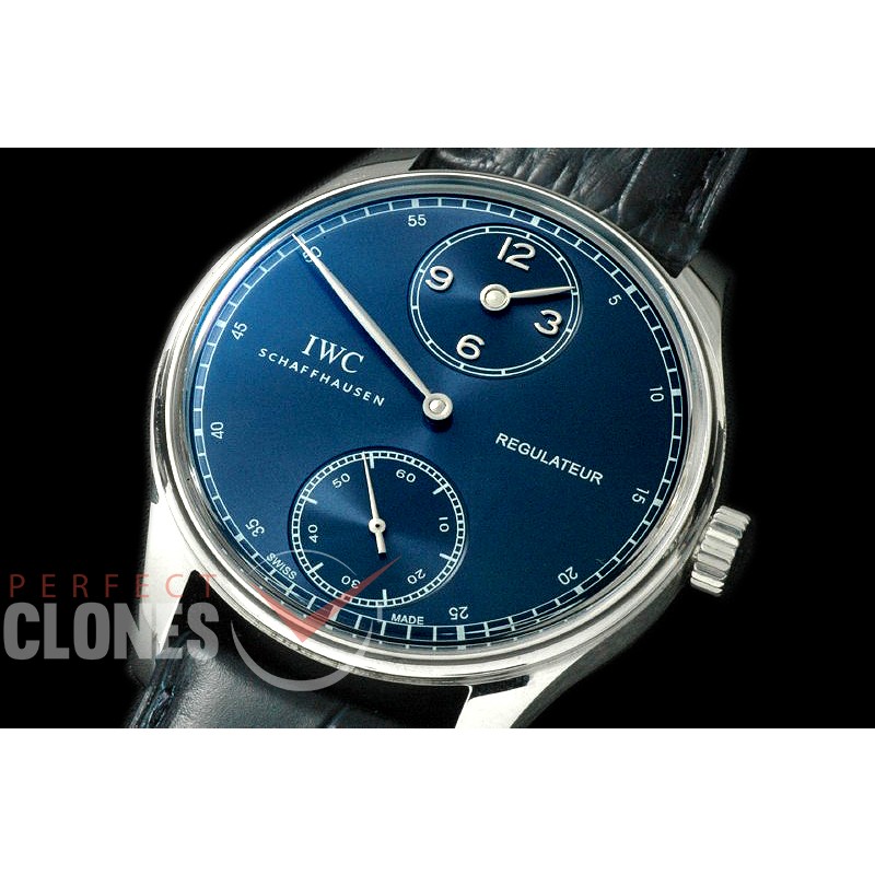 0 IWPR00104 Portugese Regulateur IW5444 SS/LE Blue A-6498 Modified Calibre Bridges