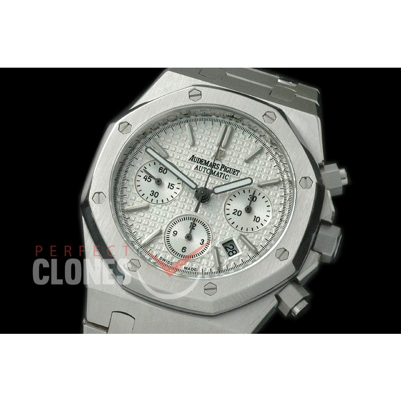 0AP00181 Royal Oak Chronograph SS/SS White Sticks A-7750