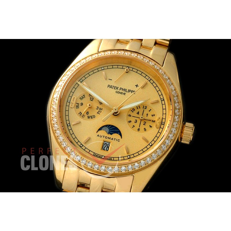 PPCA00138SD Calender/Reserve Complications YG/LE Gold Sticks Miyota 9100