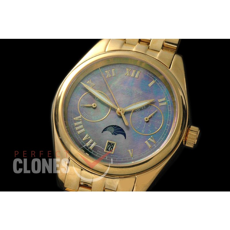 PPCA00119S Calender/Moonphase Complications YG/YG MOP Green Roman Miyota 9100