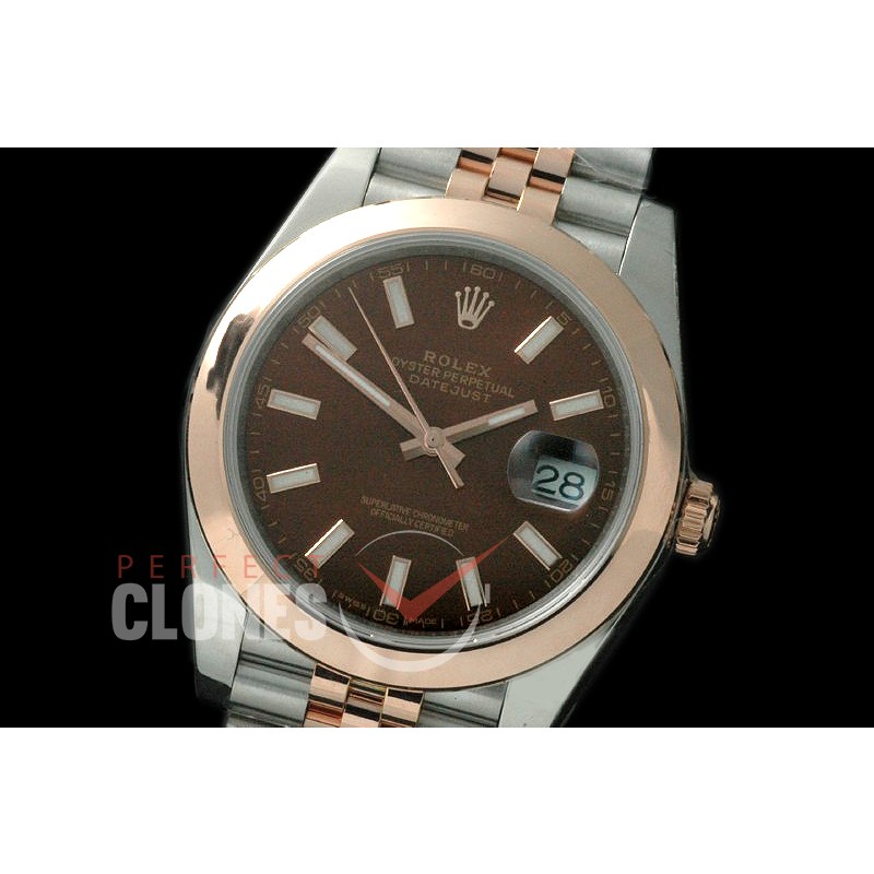 R41DJTR-154 NF 18K Wrapped 126301 Jubilee SS/RG Brown Sticks SS/YG SA 3235