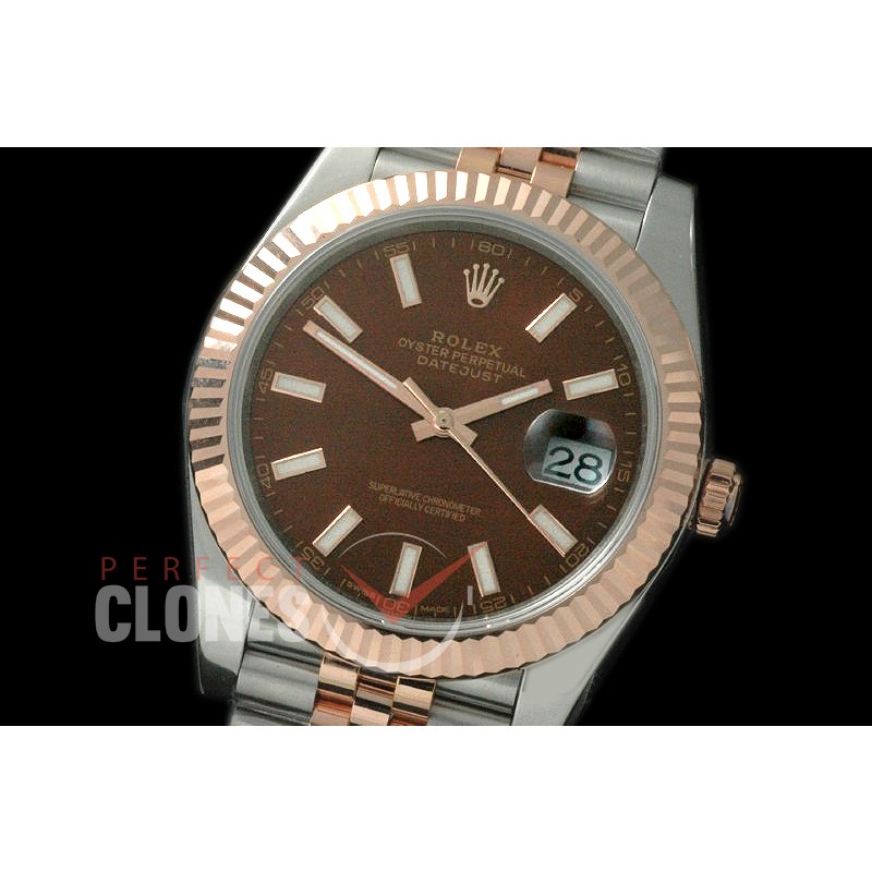 R41DJTR-104 NF 18K Wrapped 126331 Jubilee SS/RG Brown Sticks SS/YG SA 3235