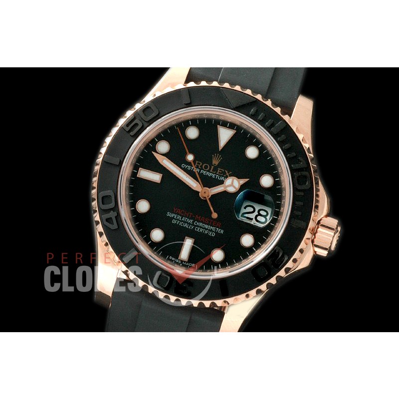 RLYM-18K-001 YM Men Everose RG/RU Black Swiss Eta 2836