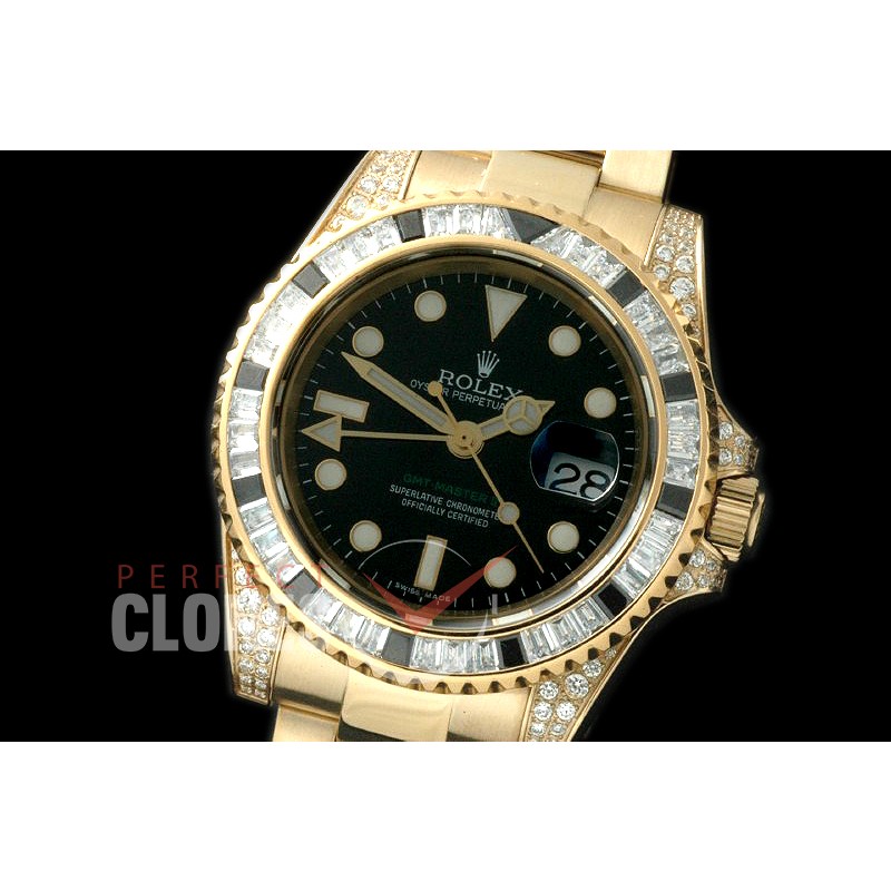 0 RLGF01011A 116718 GMT YG/Diam/YG Black A-2836 Mod to Cal 3186