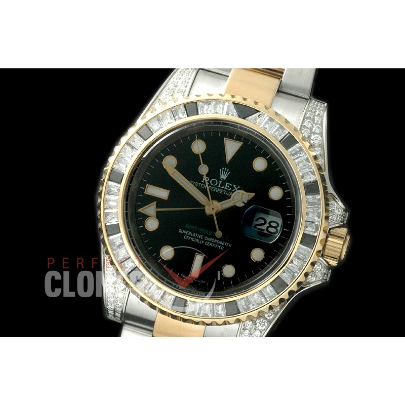 0 RLGS01011A 116713 GMT SS/Diam/YG Black A-2836 Mod to Cal 3186