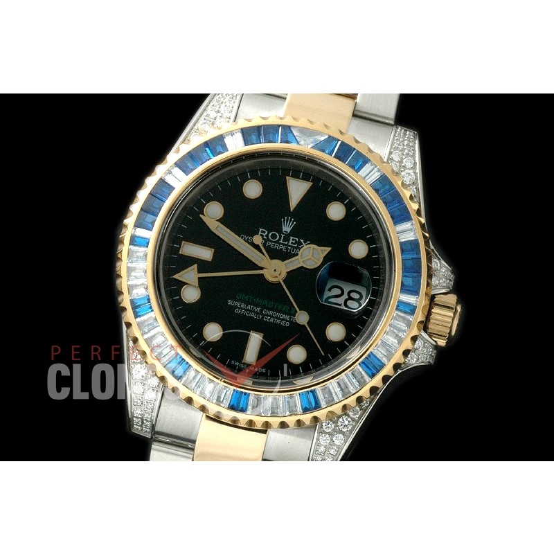 0 RLGS01012A 116713 GMT SS/Diam/YG Black A-2836 Mod to Cal 3186