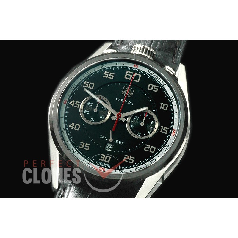 TG1887-701 Carrera 1887 Chronograph Bull Head SS/LE Black A-7750