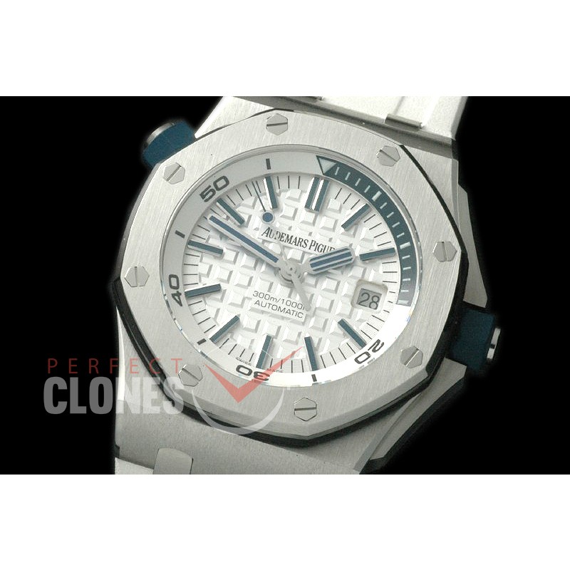 APD00021 Royal Oak Offshore Diver 15710 SS/RU White A-3120
