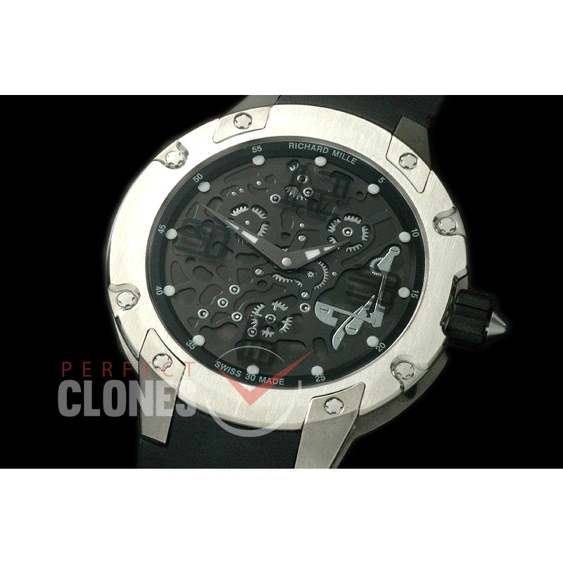 RM033-101 RM033 Skeleton Automatic SS/RU Black Num Custom Modified SG Movt 