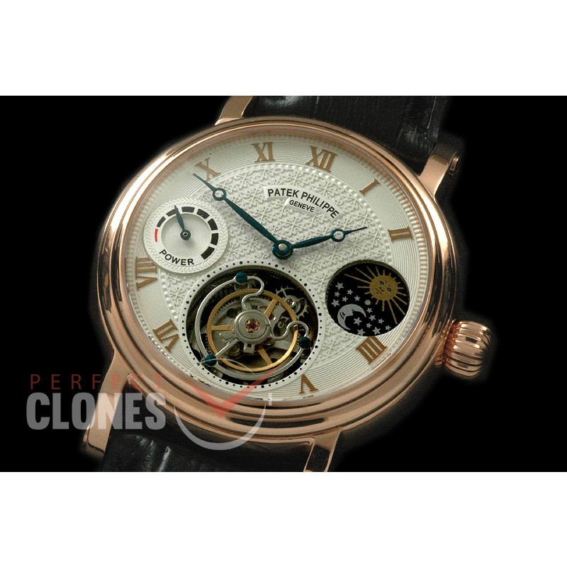 PP-CTM-106 Classic Tourbillon Moonphase/PR RG/LE White Fly Tourbillon 