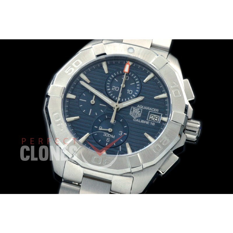 TGAQ00404 Aquaracer Calibre 16 SS/SS Blue OS 20 Qtz