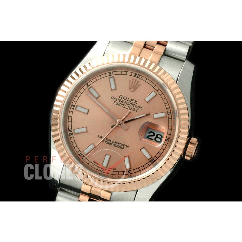 R36DJTR-706 116231 SS/RG Fluted/Jubilee Rose Gold Sticks SA 3135