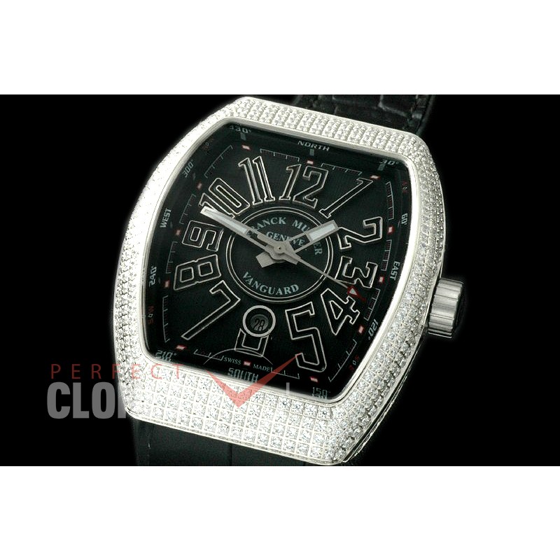 FMVG-107 Vanguard Automatic SS/LE/Diiam Black Miyota 9015