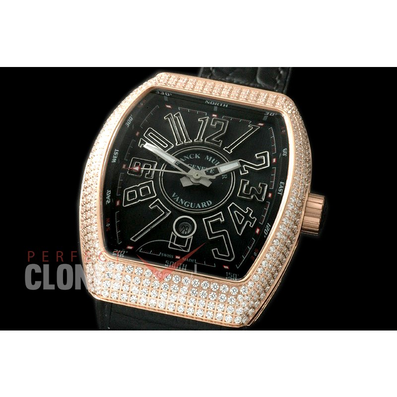 FMVG-108 Vanguard Automatic SS/LE/Diiam Black Miyota 9015