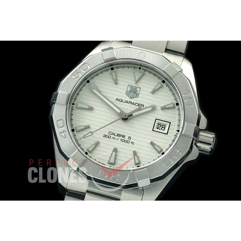 TGAQ00201 Aquaracer Calibre 5 SS/SS White Asian Clone 2836