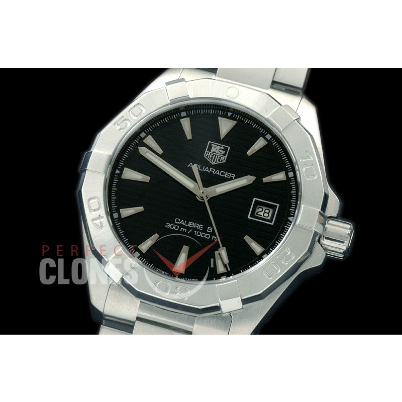TGAQ00202 Aquaracer Calibre 5 SS/SS Black Asian Clone 2836