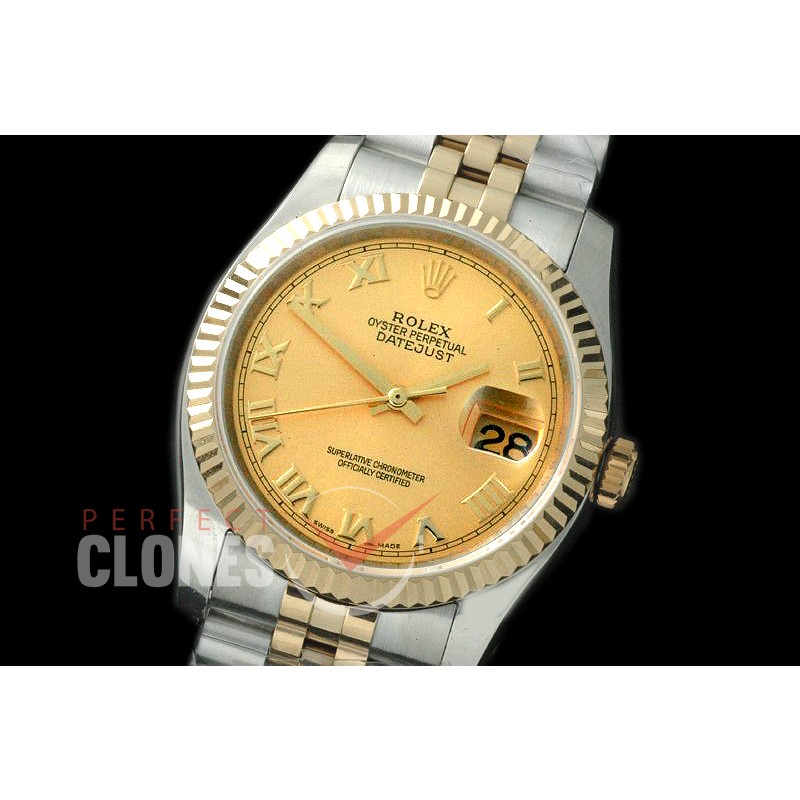 R36DJT-726 116233 SS/YG Fluted/Jubilee Gold Roman SA 3135