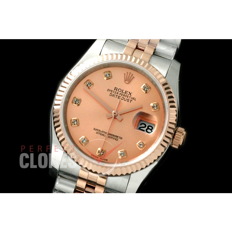 R36DJTR-716 116231 SS/RG Fluted/Jubilee Rose Gold Diamonds SA 3135