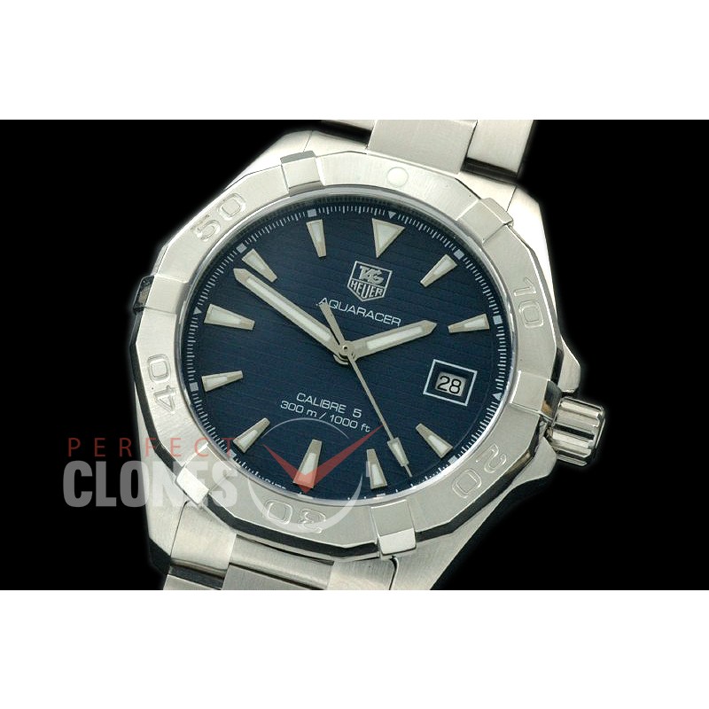 TGAQ00203 Aquaracer Calibre 5 SS/SS Blue Asian Clone 2836