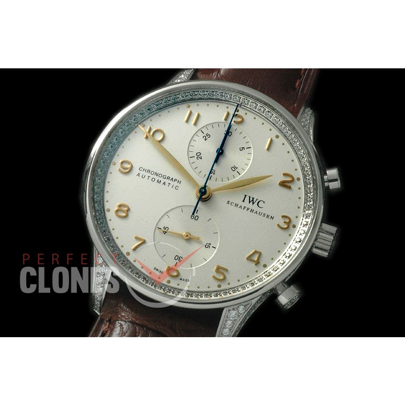 IWPG00051D ZF 3714 Portugese Chrono SS/LE White/Gold A-7750