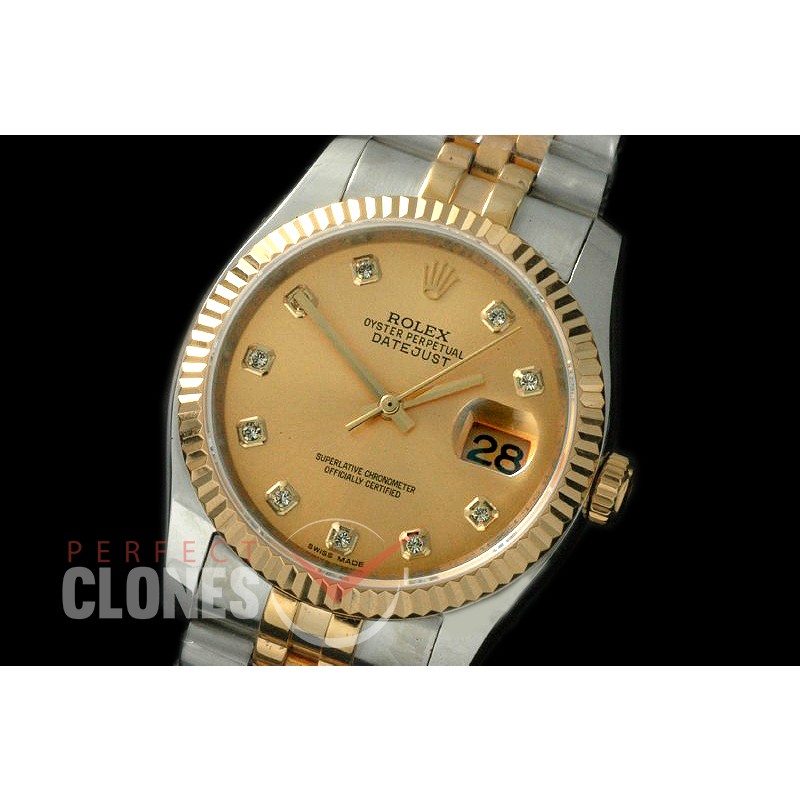 RL36DJ-18K-124 116233 Gold Diam TT SA 3135