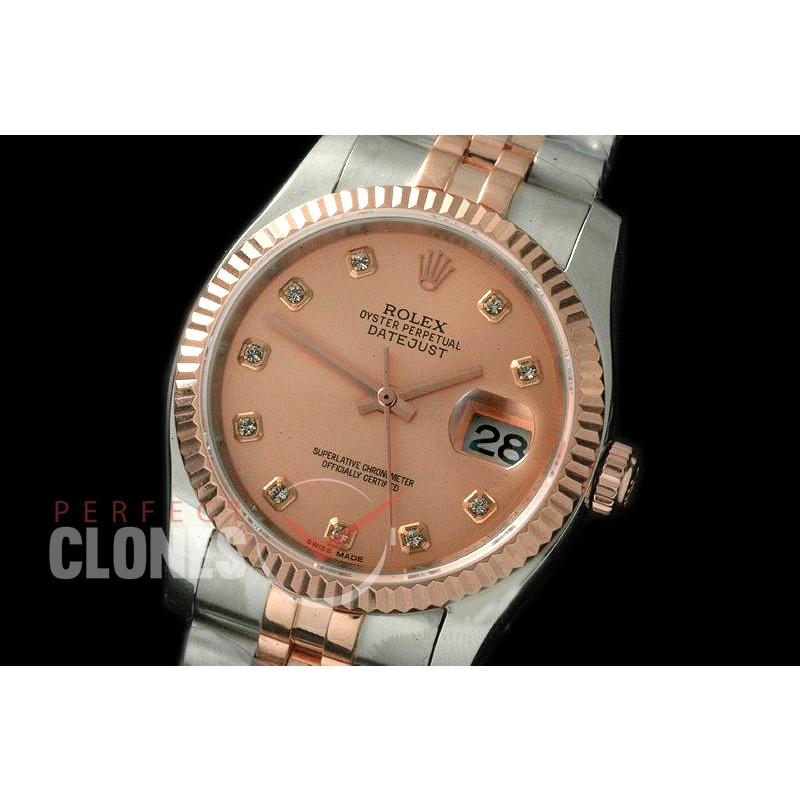RL36DJR-18K-226 116231 Rose Gold Diam SS/RG TT SA 3135
