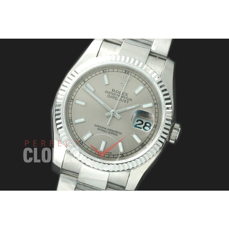 R36DJS-753 116234 SS/SS Fluted/Oyster Light Grey Sticks SA 3135