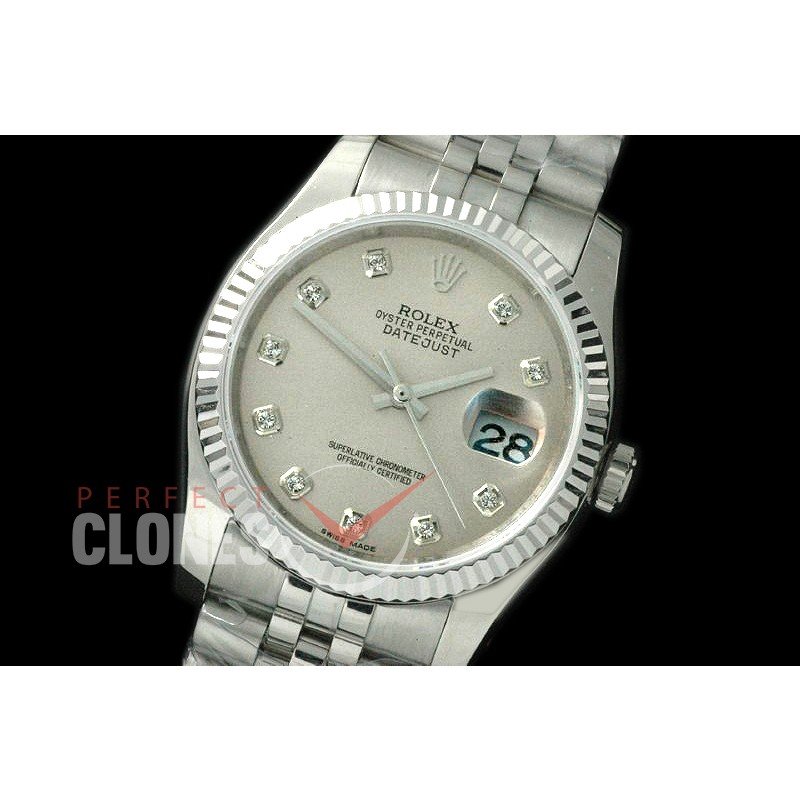 R36DJS-713 116234 SS/SS Fluted/Jubilee Light Grey Diam SA 3135