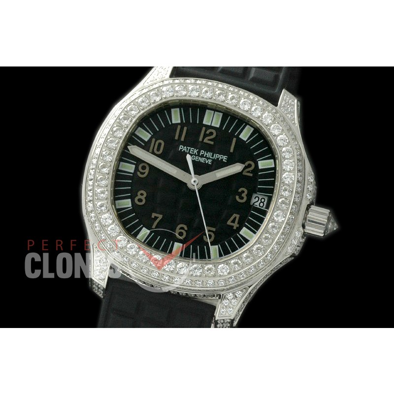 PPAQ01011R-D3 Aquanaut Mid SS/RU/Diam Black Num/Sticks A-2824 - Special Offer