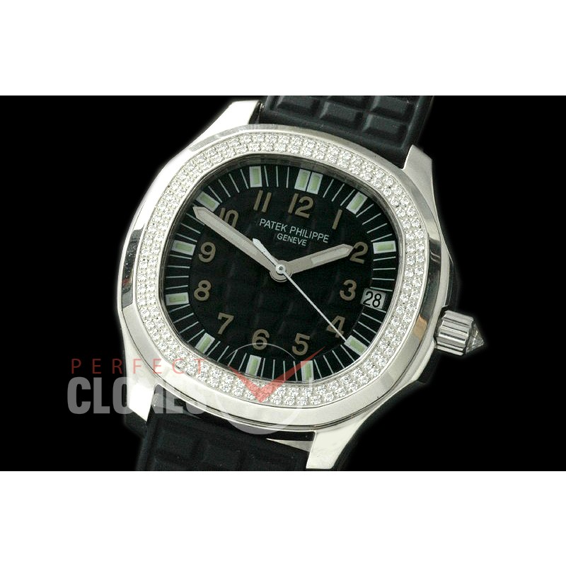 PPAQ01011R-D2 Aquanaut Mid SS/RU/Diam Black Num/Sticks A-2824 - Special Offer