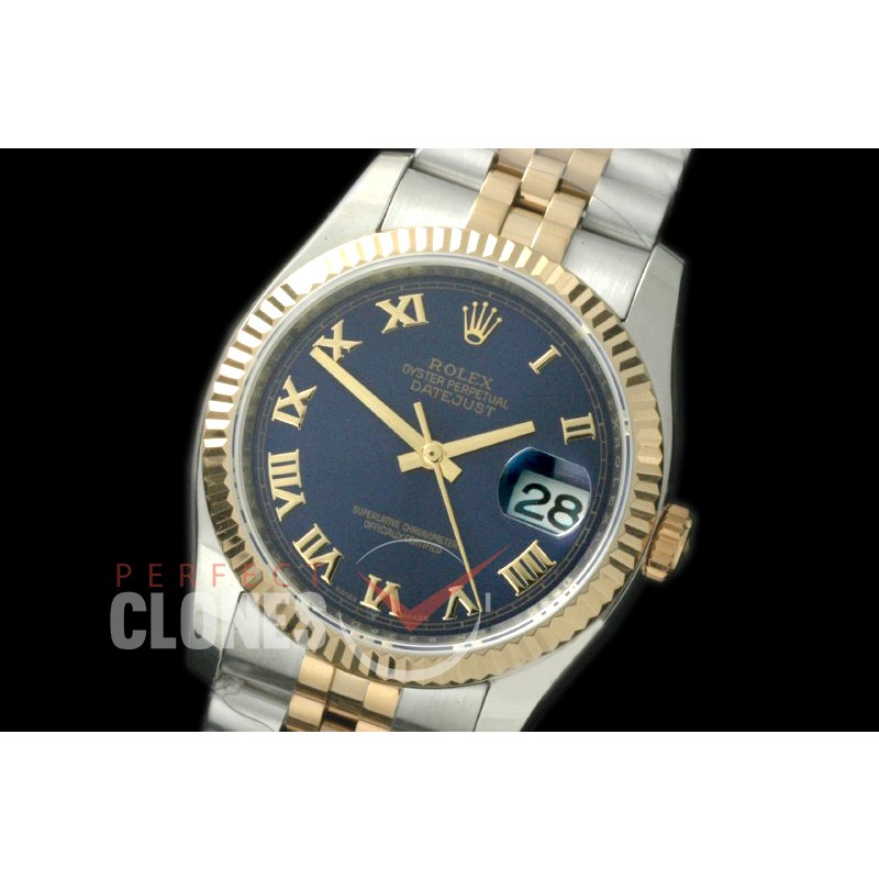 R36DJT-725 116233 SS/YG Fluted/Jubilee Blue Roman SA 3135