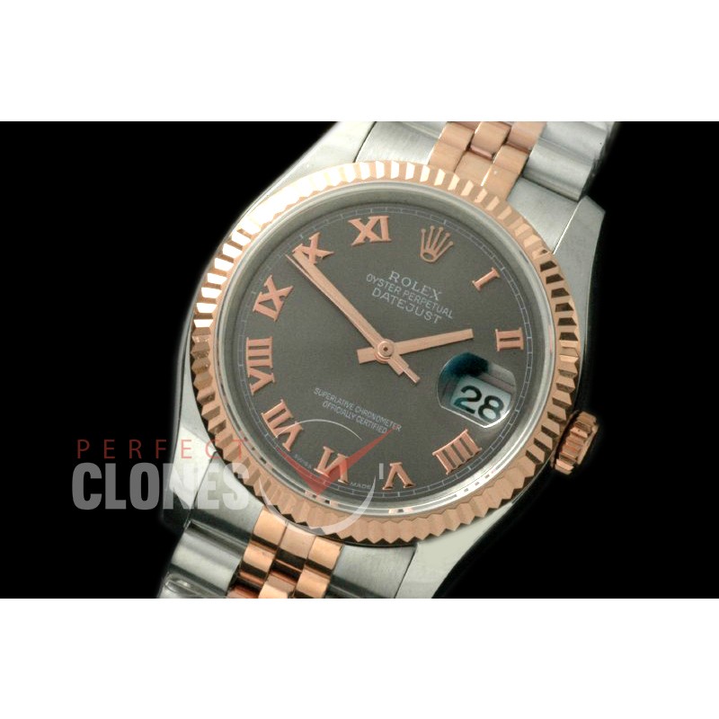 R36DJTR-723 116231 SS/RG Fluted/Jubilee Light Grey Roman SA 3135