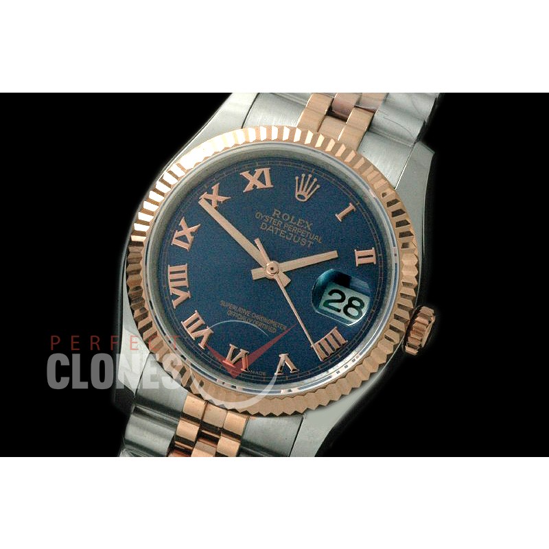 R36DJTR-723 116231 SS/RG Fluted/Jubilee Light Grey Roman SA 3135
