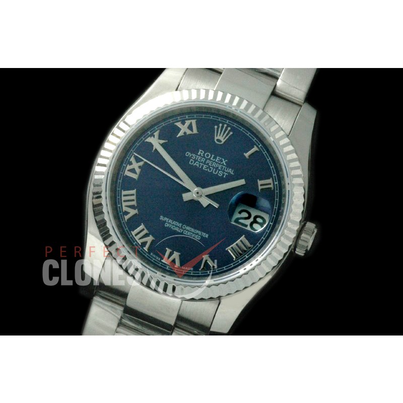 R36DJS-776 116234 SS/SS Fluted/Oyster Blue Roman SA 3135