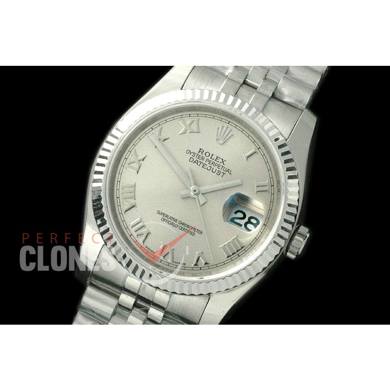 R36DJS-723 116234 SS/SS Fluted/Jubilee Light Grey Roman SA 3135