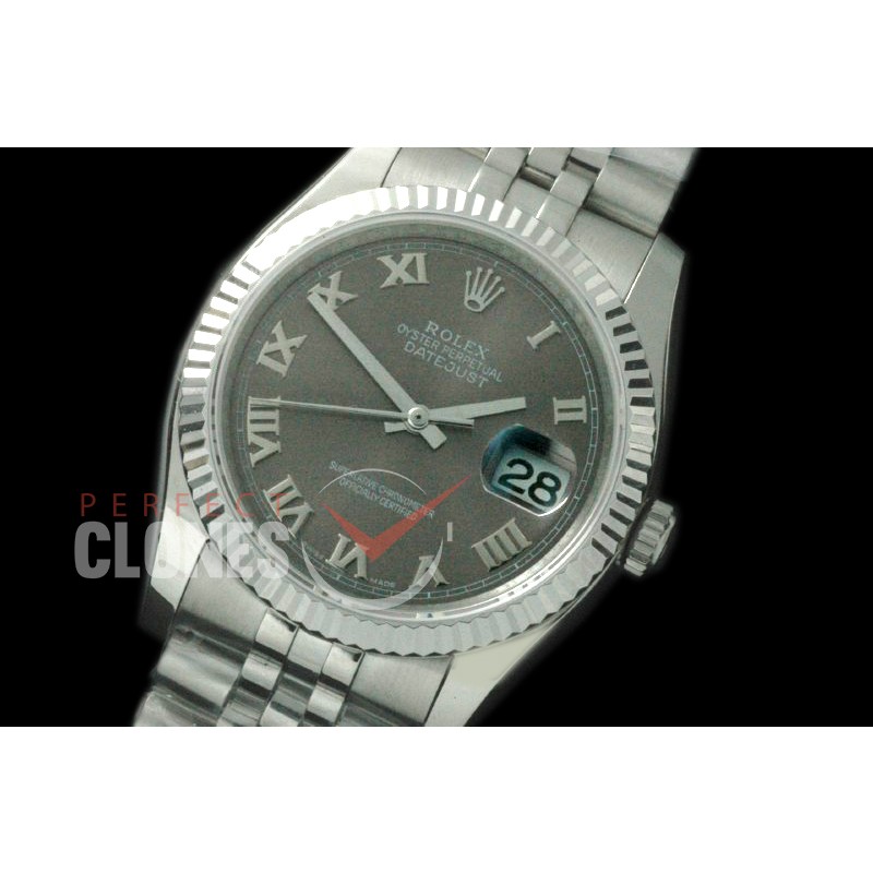 R36DJS-724 116234 SS/SS Fluted/Jubilee Grey Roman SA 3135