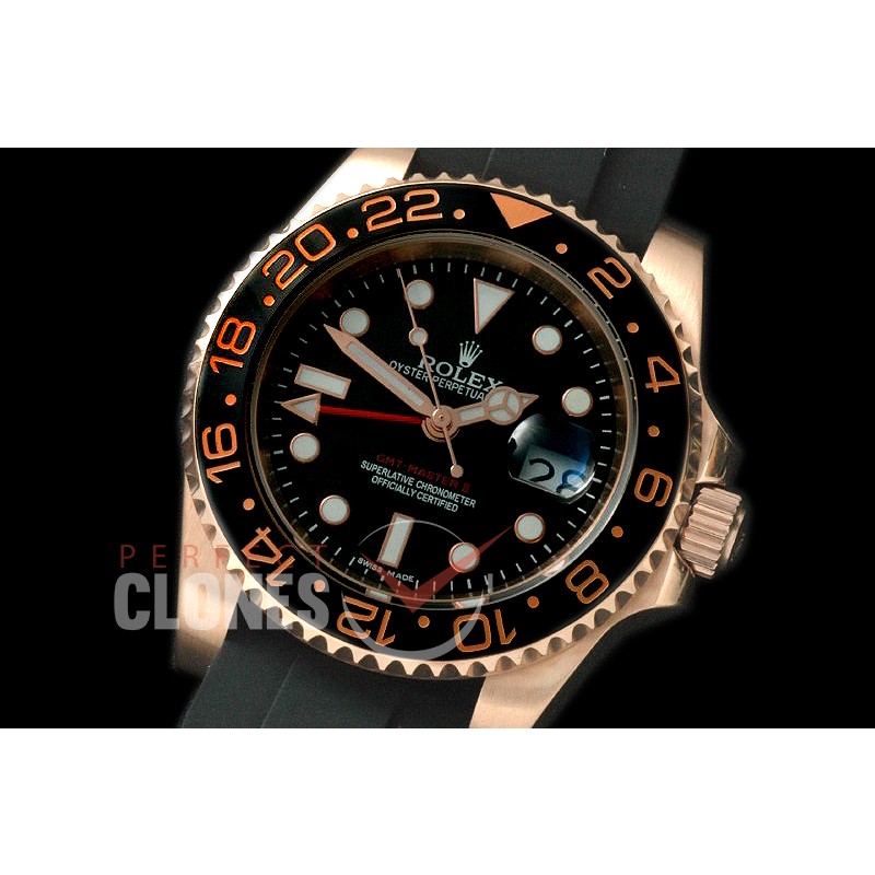 RLGSP10016R Everose GMT on OysterFlec RG/RU Black A-2813