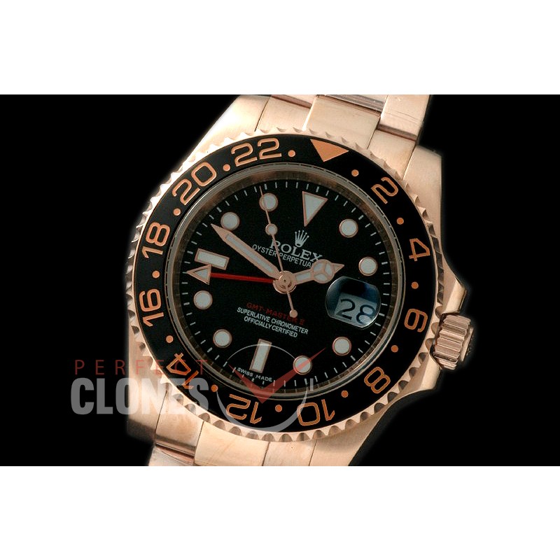 RLGSP10016 Everose GMT on OysterFlec RG/RG Black A-2813