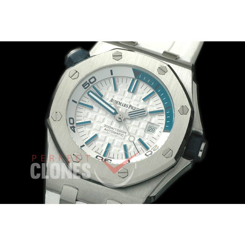 APD-L-081 Royal Oak Diver SS/RU White A-2813/3120