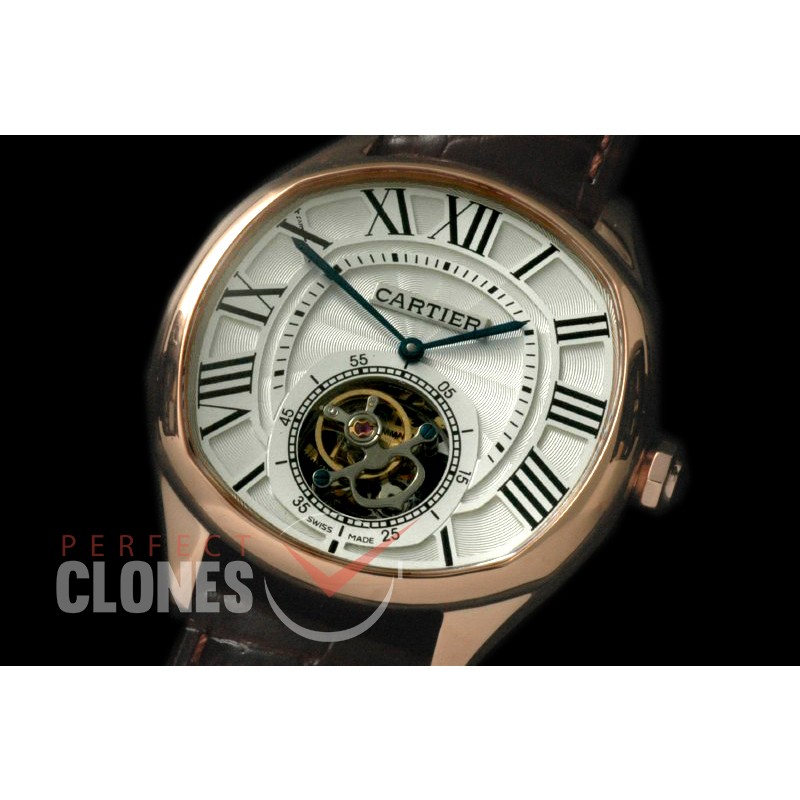 CARDR-1086 Drive de Cartier Tourbillon RG/LE White Flying Man Tourbillon