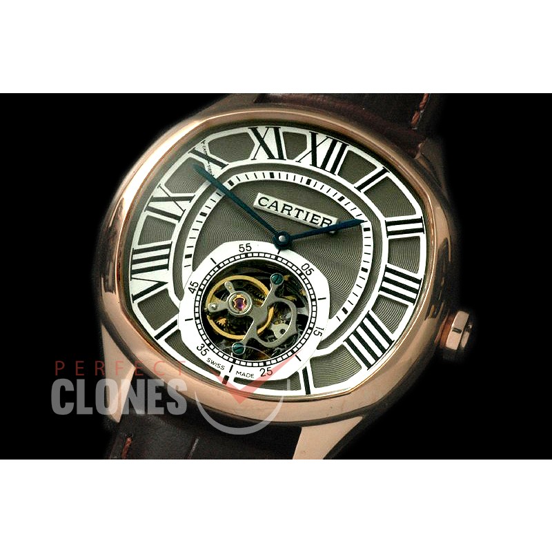 CARDR-1087 Drive de Cartier Tourbillon RG/LE Grey Flying Man Tourbillon