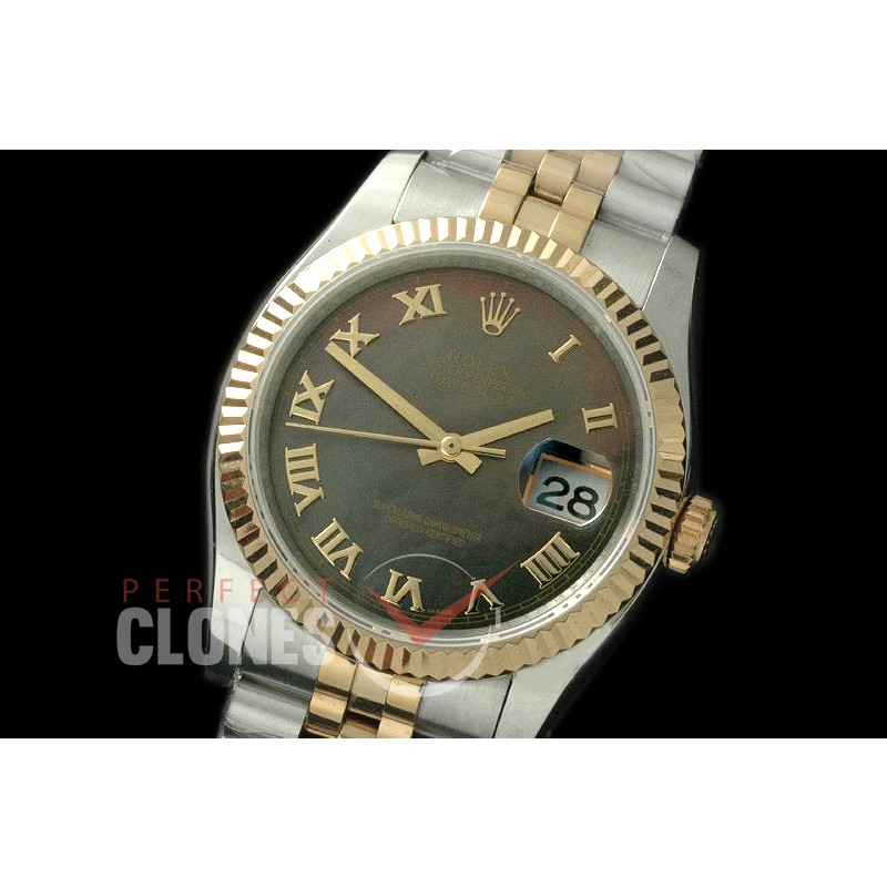 R36DJT-729 116233 SS/YG Fluted/Jubilee MOP Black Roman SA 3135