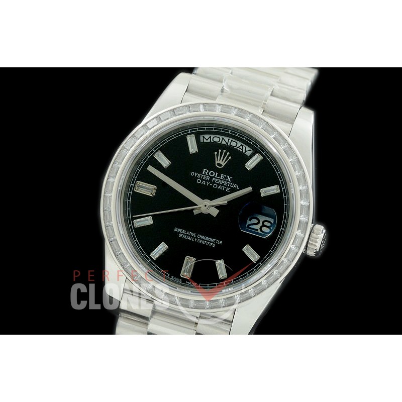 R40DDS00402D2 228349RBR SS/SS Baguette Cut Diam Bez Black Glazier Asian Clone 2836