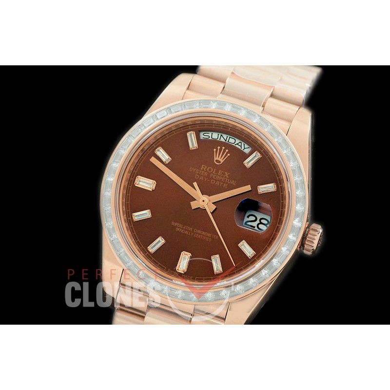R40DDR00403D2 228345RBR RG/RG Baguette Cut Diam Bez Brown Glazier Asian Clon