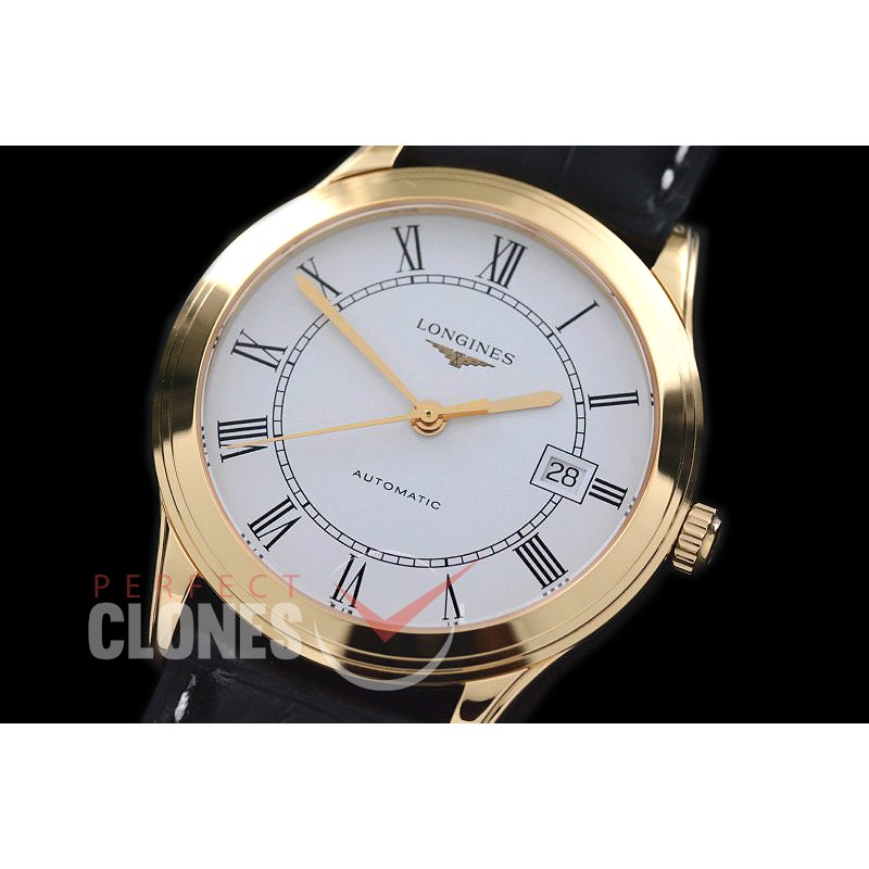 LG00157 Master Collection Automatic Date YG/LE White Roman M-9015