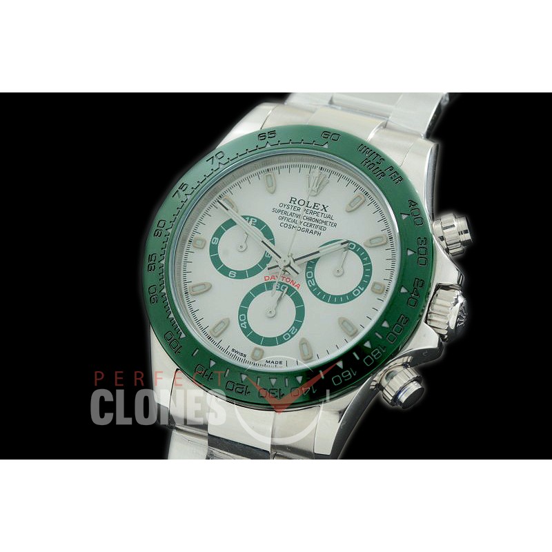 RLDS00059 Daytona 116506 SS/Cer/SS Green Bezel Special Ed White Sticks A7750