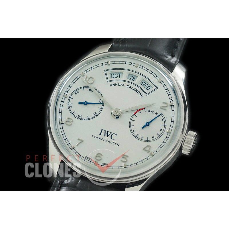 0 0 IWP7D00053 V2 Portugese 7 Days Annual Calender 5035 SS/LE White A-52850