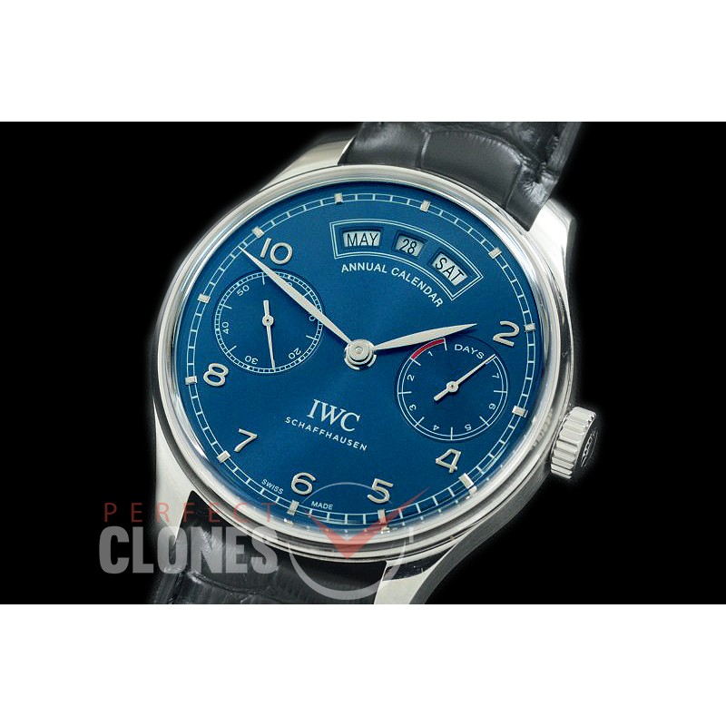 0 0 IWP7D00023 XF Portugese 7 Days Annual Calender 5035 SS/LE Blue A-52850
